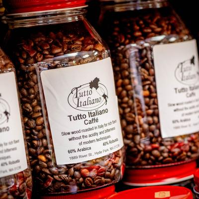 Coffee Bean Jars, close up.