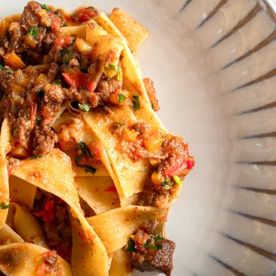 Lamb and Beef Ragout Pappardelle