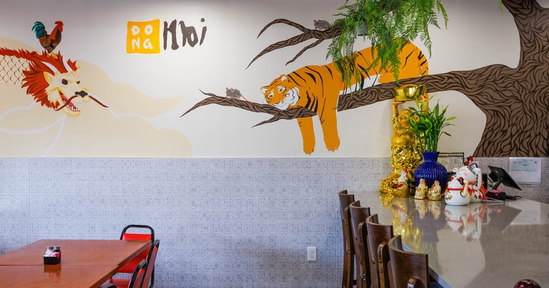 Interior, wall decoration in the bar area