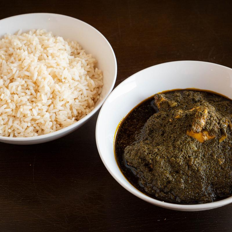 menu item 11 of 11, Cassava Leave & Rice