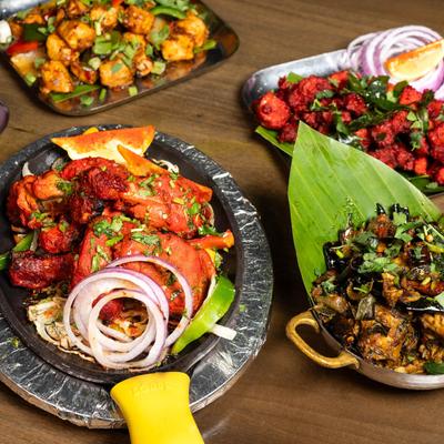 An assortment of food.