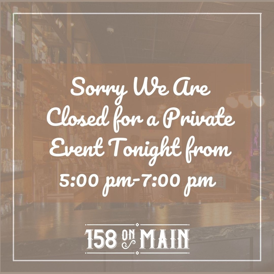 Closed for Private Event 5:00 pm- 8:00 pm event photo