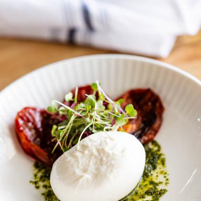 A served burrata.