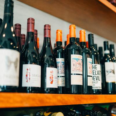 Various wine bottles.