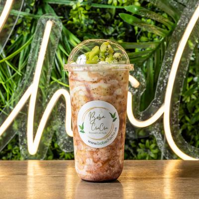 Pina Colada smoothie with kiwi fruit.