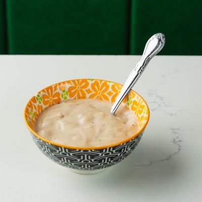 Bowl of sausage gravy.