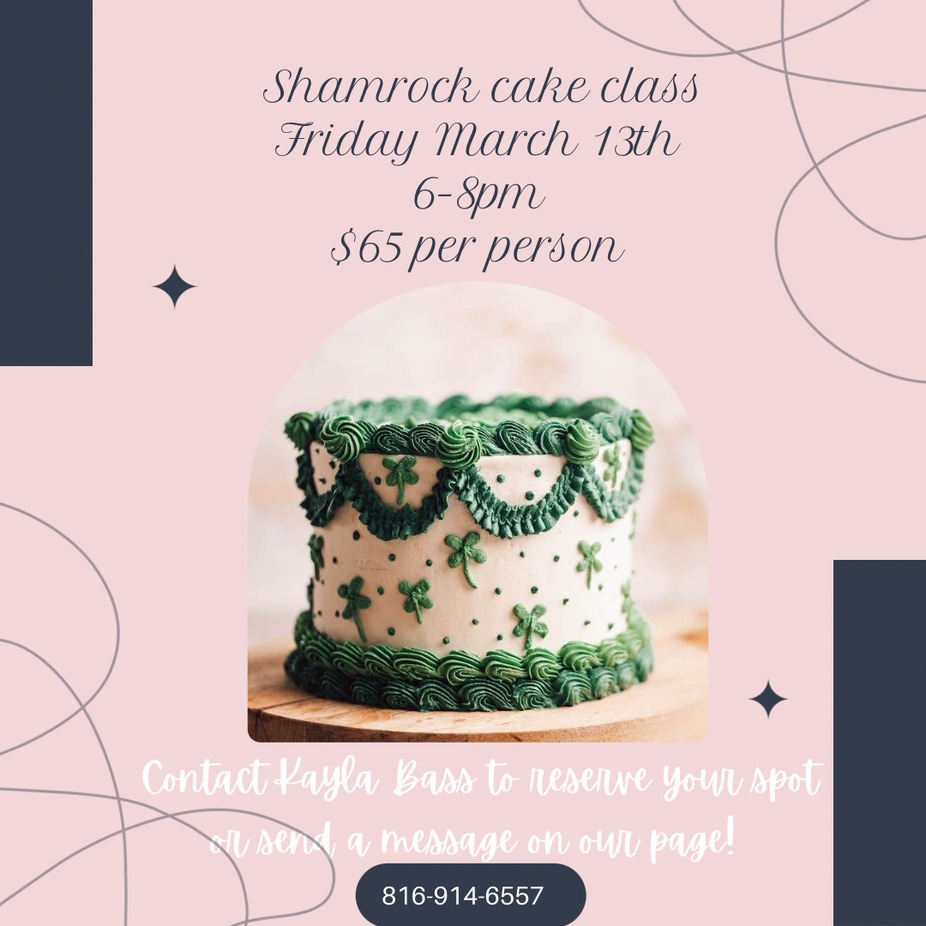 Shamrock cake class event photo
