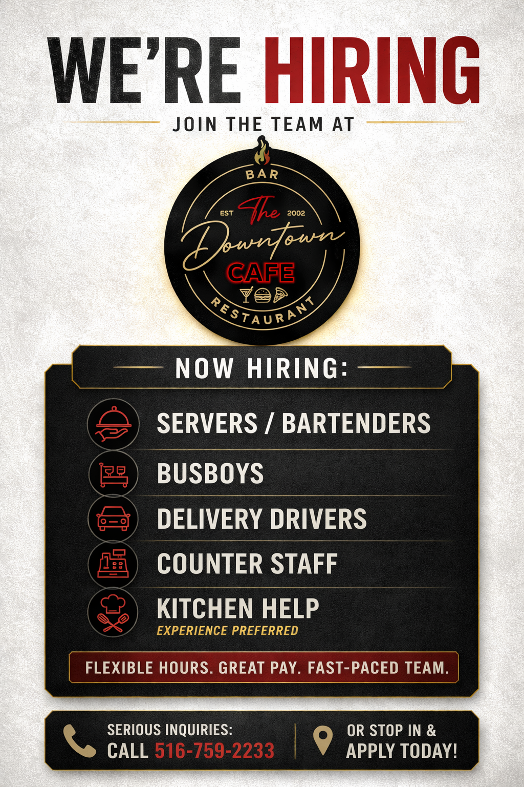 Now Hiring Flyer