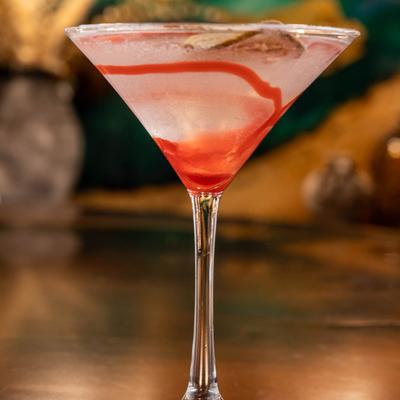 A glass of Raspberry Martini.