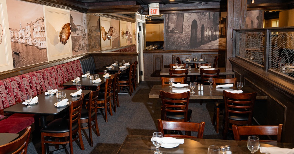 Diner area, tables and chairs