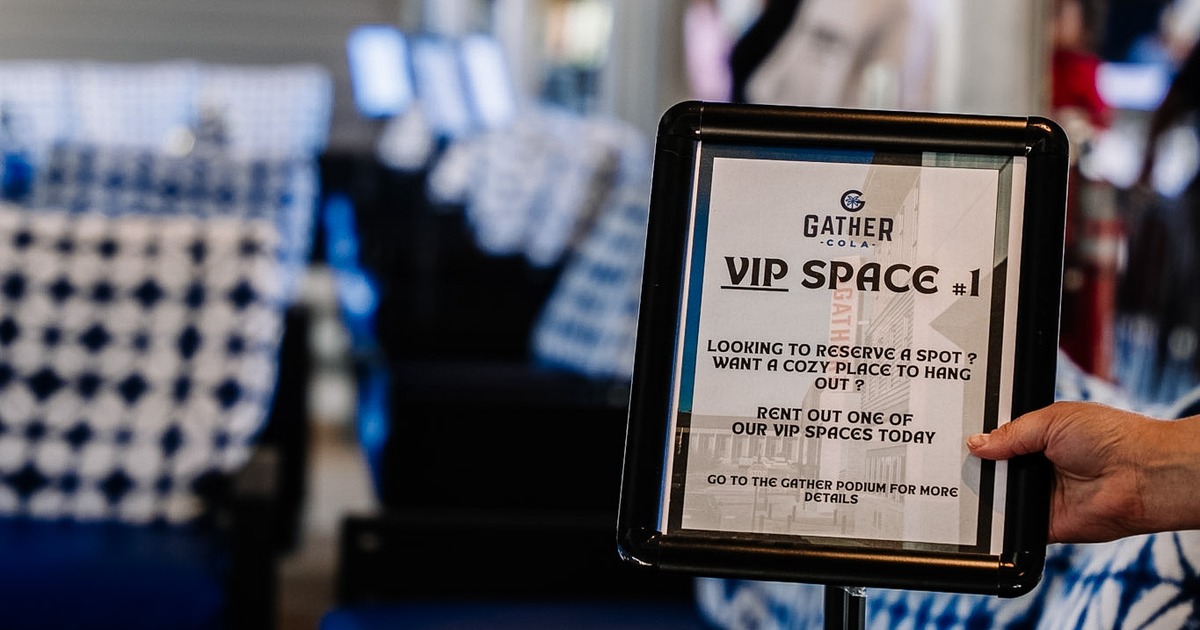 VIP area promotional sign