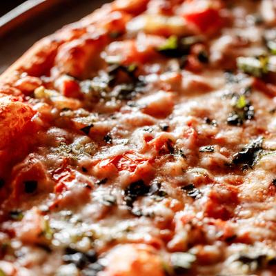 Margherita pizza, close-up.