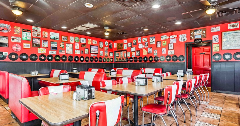 Restaurant interior, vintage style of dining area