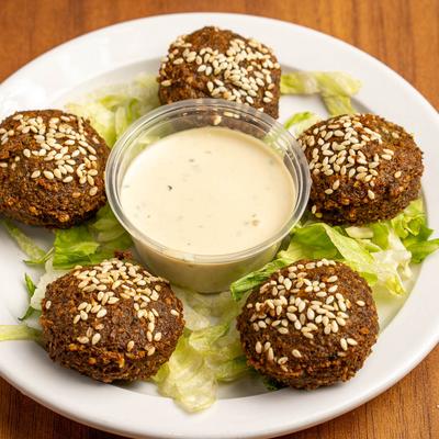 Falafel with dip.