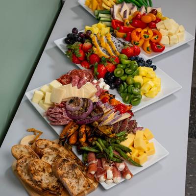 Sam's Supper Club Catering, Antipasto, Veggie and Cheese, and Fruit Trays.