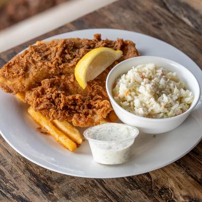Served fish and chips.