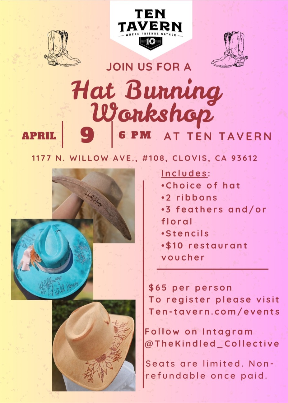 🔥 Hat Burning Workshop with the Kindled Collective – Craft Your Signature Style! 🔥 event photo