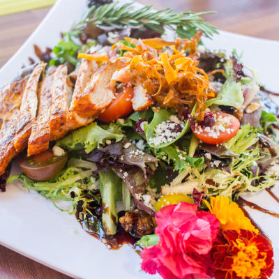 Grilled fish and mixed salad.