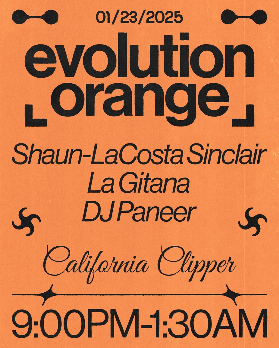 Evolution Orange - Shaun-LaCosta Sinclair, La Gitana, DJ Paneer event photo