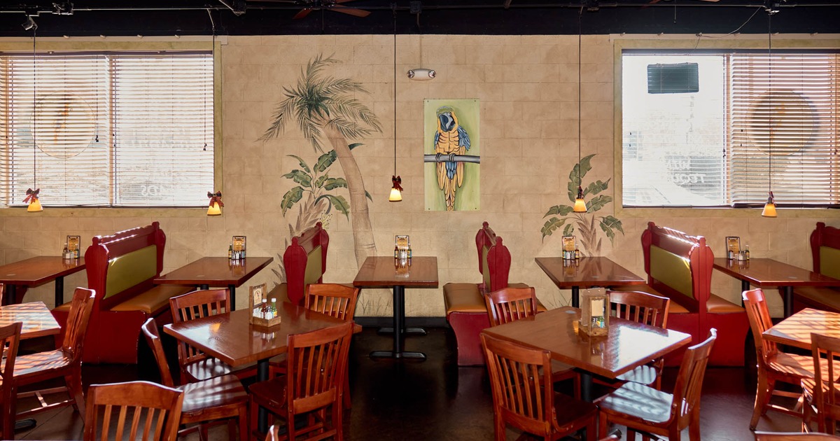 Interior with tables for guests