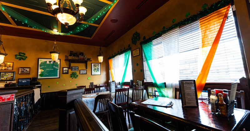 Interior, dining area, tables