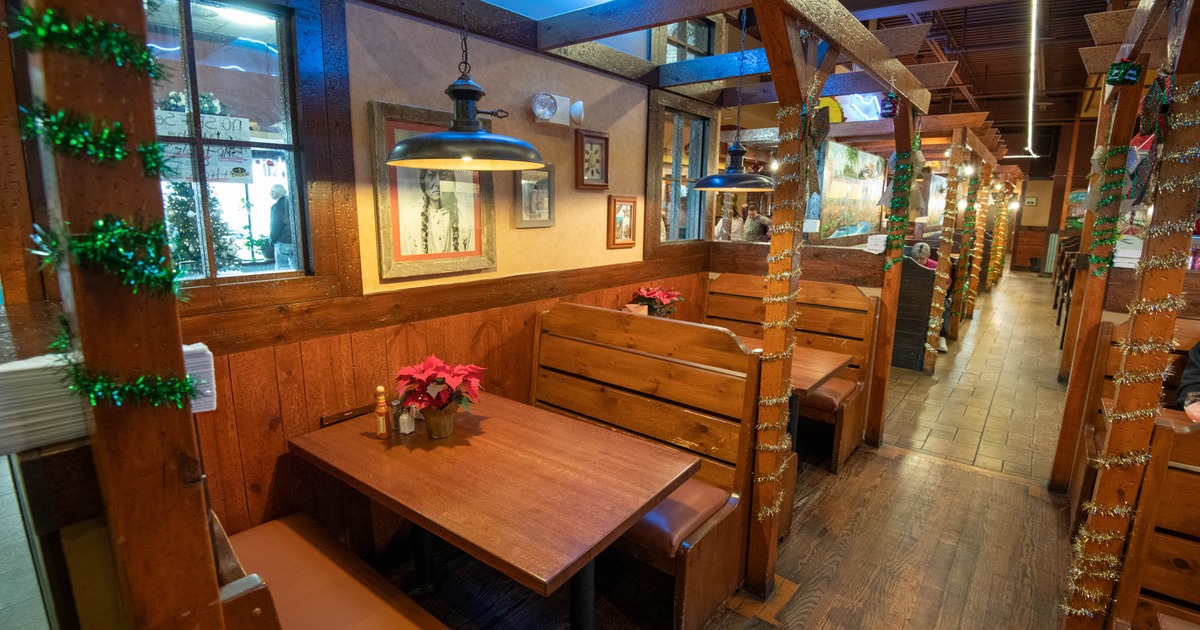 Interior, dining booths