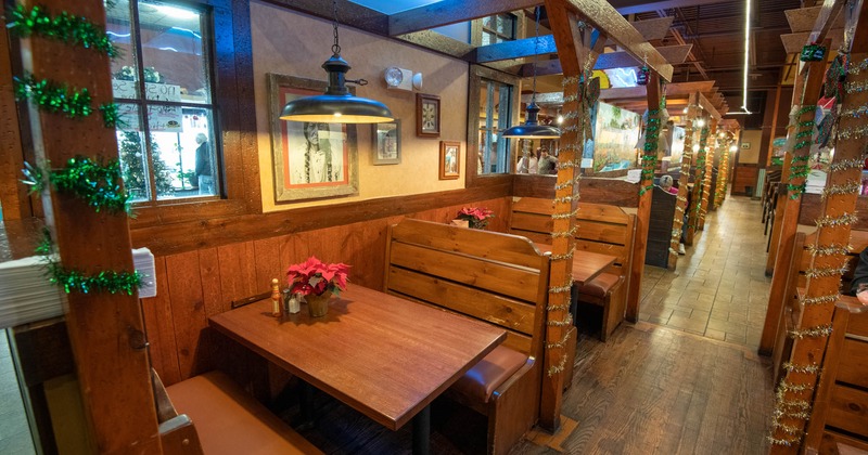 Interior, dining booths
