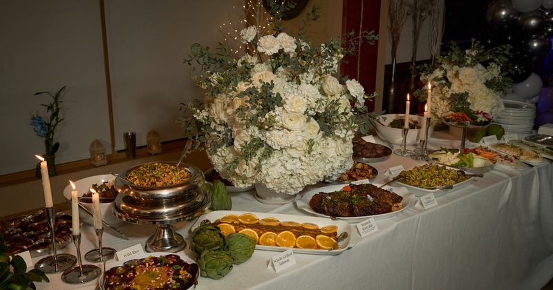 Various served meals