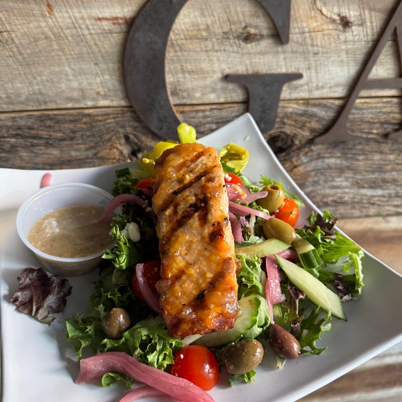 Glazed Salmon Greek Salad photo