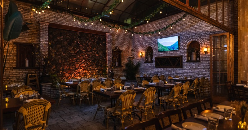 Nicely decorated dining space