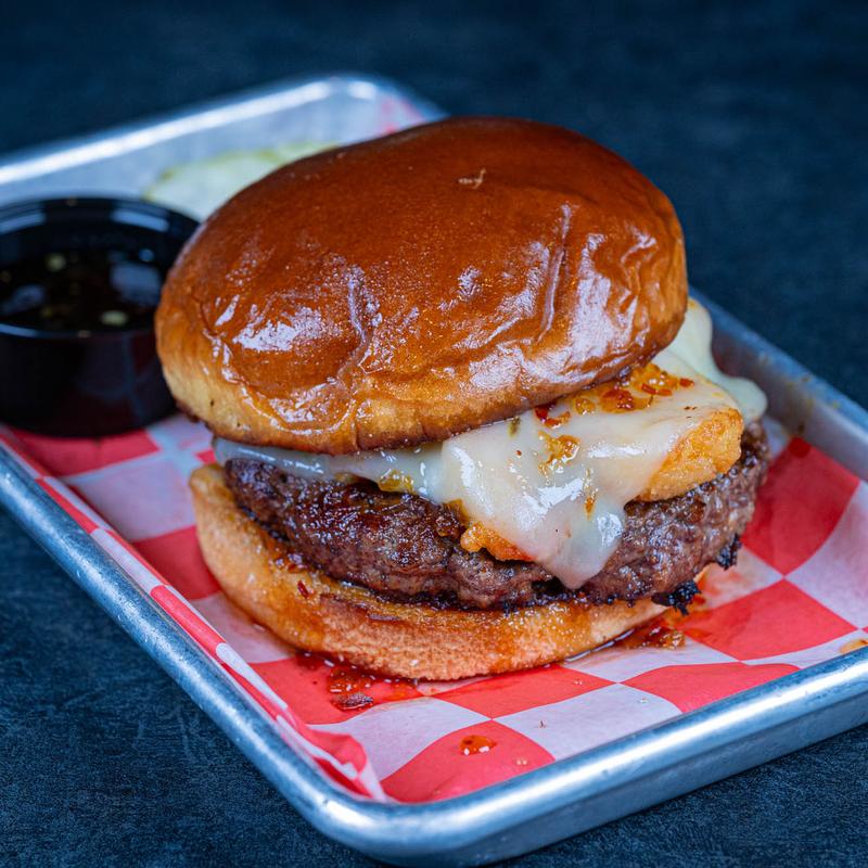 Spicy Honey Cheese Curd Burger photo