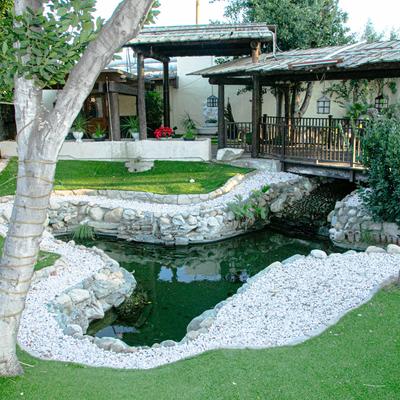 Restaurant fish pond.