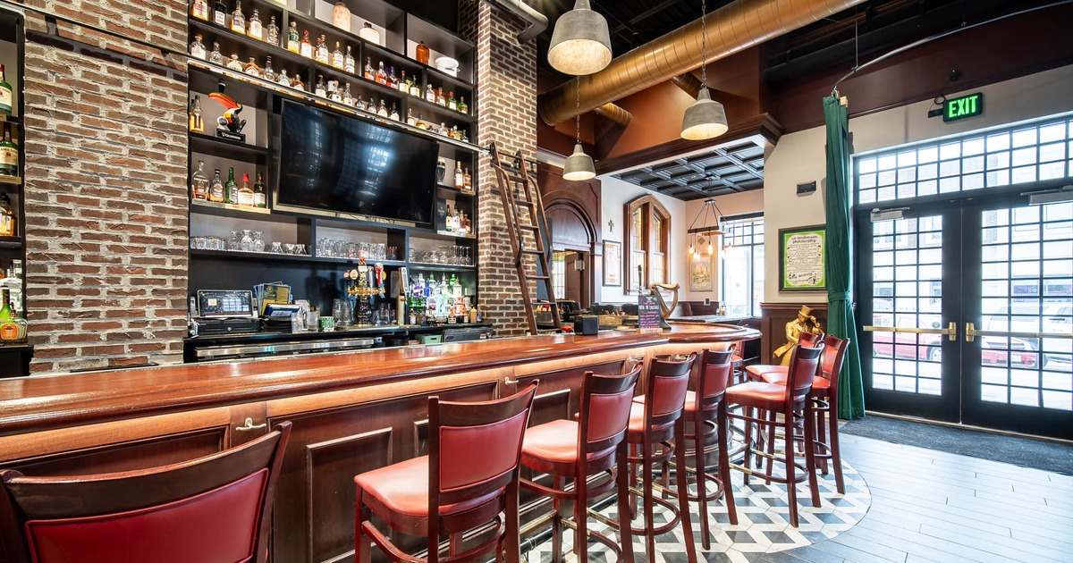 Interior, a bar area with an entrance