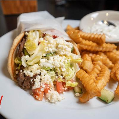 Gyros  served with fries.