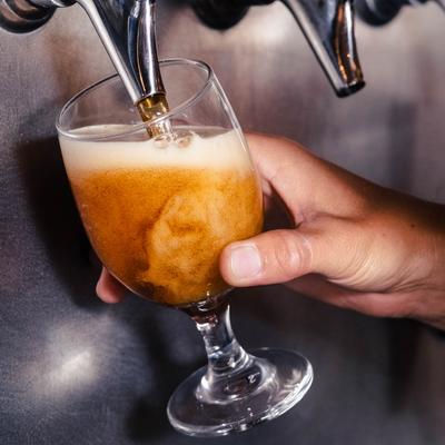 Beer pouring, closeup