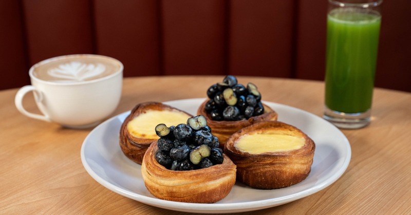 Plain and blueberry tarts