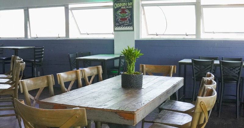 Interior, table and chairs ready for guests