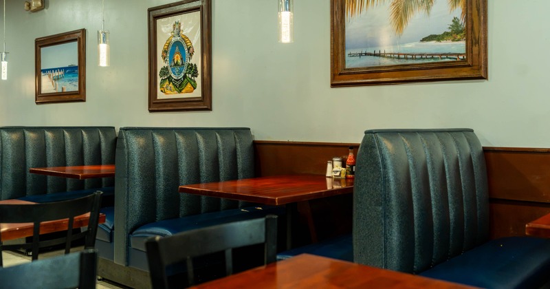 Interior, restaurant booths