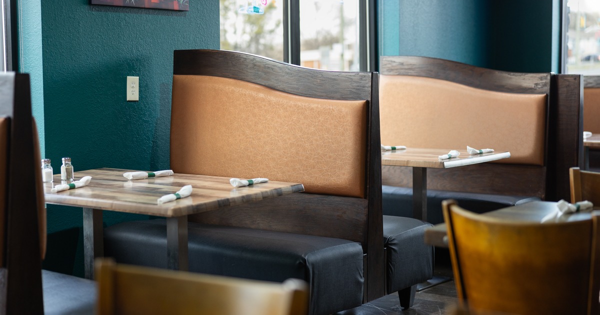 Interior, dining booths