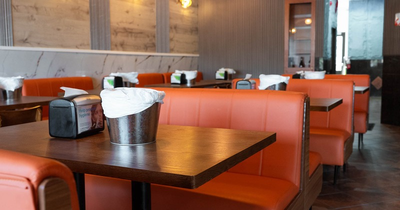 Interior, booths all lined up