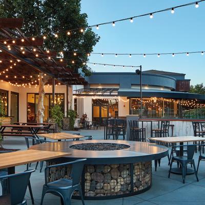 Exterior patio seating area