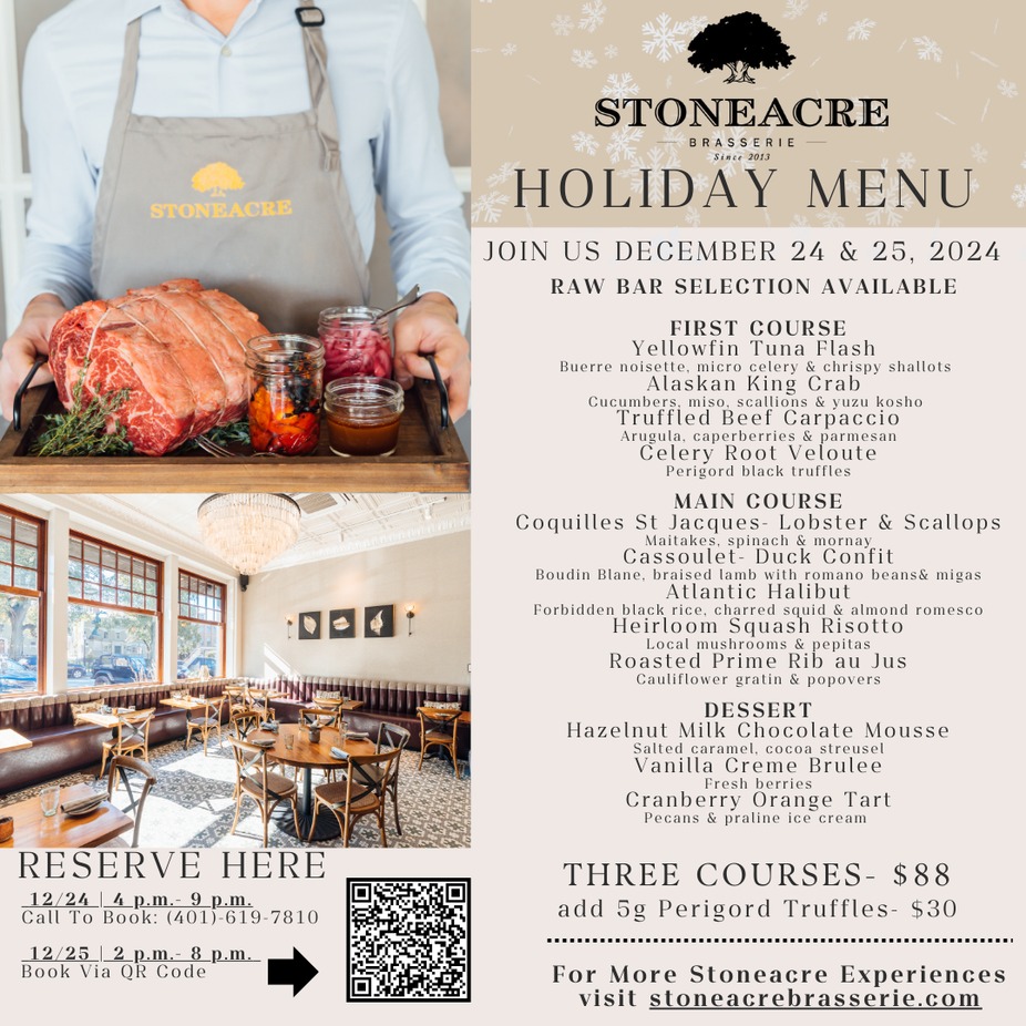 Stoneacre Brasserie Holiday Menu event photo