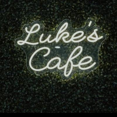 Neon light restaurant's sign.