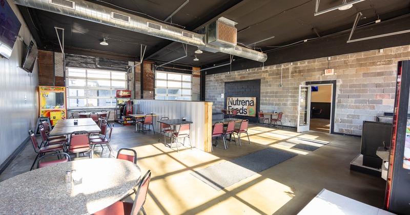 Interior, dining area with tables and chairs