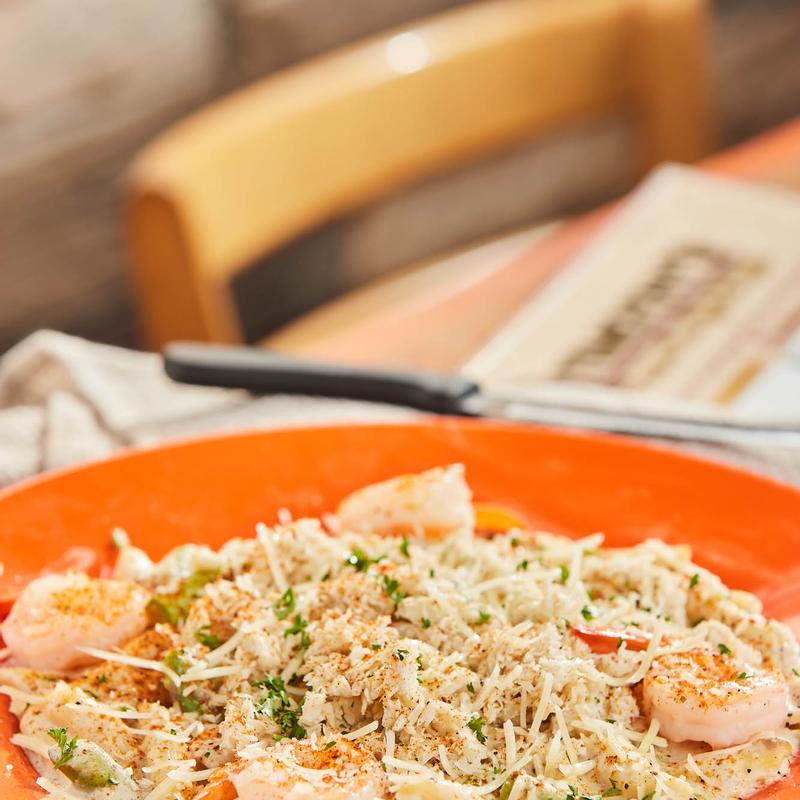 Shrimp, Crab & Asparagus Alfredo photo