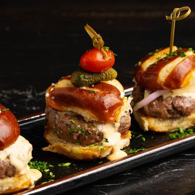 Served cow sliders