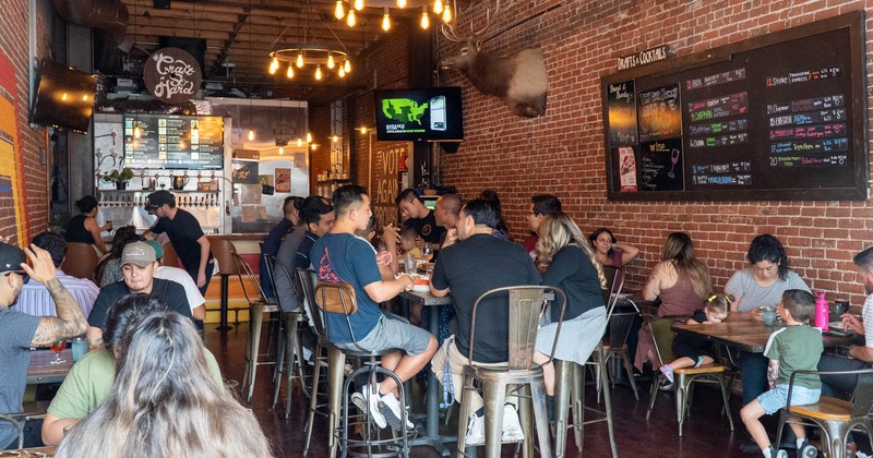 Interior, guests dining