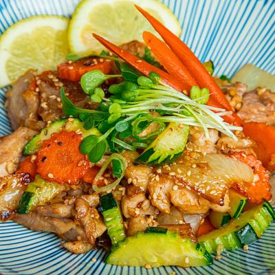 Close up shot of Chicken Hibachi.