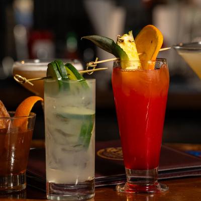 Various cocktails served