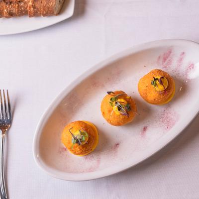 Saffron Arancini, top view.